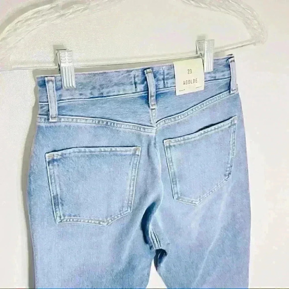 NEW Agolde Remy High Rise Straight Jeans in Collision Wash Preppy Premium Denim - Picture 4 of 9